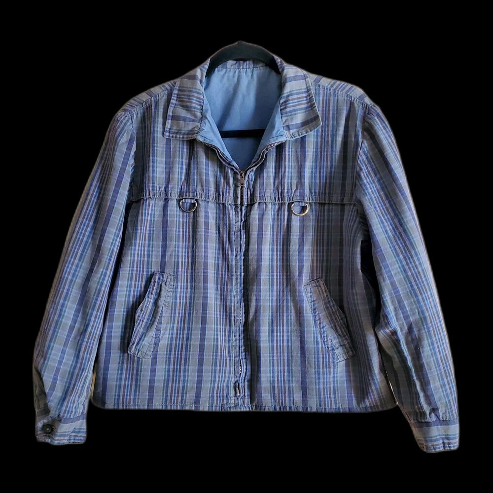 60s Reversible Plaid Blouson Harrington Windbreaker Golf Jacket Barracuda Men 42
